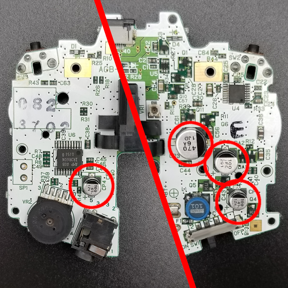 Capacitor kit for Gameboy Advance