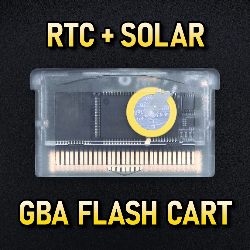 Single ROM 32MB reflashable Gameboy Advance game cartridge (RTC + sola ...